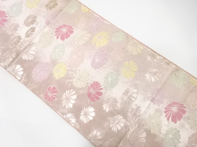 アンティーク　花模様織り出し袋帯（材料）